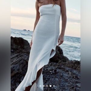 NWOT Free People Made Me Blush White Strapless Dress